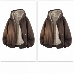 izzue | American Style Hooded Insulated Jacket with Faux Mink Lining