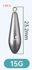 10g 15g 20g 30g 40g 50g 60g 80g 100g Fishing Weight Sinker Deep Water Drop Bullet Weight Sinkers Fishing Tackle Accessories