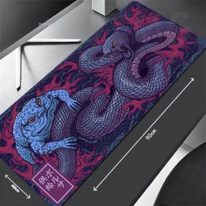 Potdemiel | Tấm Lót Chuột Chơi Game Hình Mặt Nạ Cáo Lớn 40x90cm Chất Liệu Cao Su Tự Nhiên Chống Thấm Nước Làm Thảm Bàn Phím - Bề Mặt Chơi Game Thoải Mái