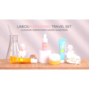 LAIKOU Easygoing Travel Set Low PH Gentle Cleanser Radiance Boost Serum Protect Skin Barrier Moisturizer