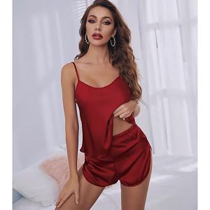 Bộ Đồ Mặc Nhà Mẫu Mới Yaoting Áo Yếm Satin Đồ Ngủ Nữ Quần Short Mùa Hè Bộ Hai Chiếc Mỏng Gợi Cảm 2299
