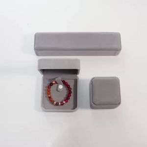 Gray Velvet Series Jewelry Box Ring Bracelet Pendant Necklace Storage Box For Gifts Packing Display Rounded Corner Jewelry Boxes