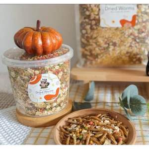 อาหารชูการ์ไกรเดอร์ อาหารเสริม สูตรหนอนอบแห้ง เหมาะสำหรับสัตว์กินแมลงทุกชนิด