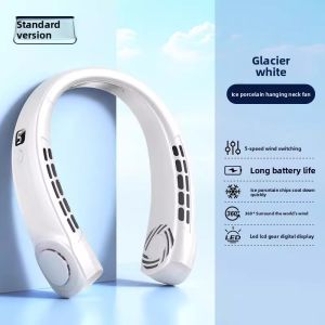 MONLEYTA | Portable Neck Fan Ultra Long Battery Life Silent USB Charging Miniature Leafless German Design Outdoor Cooling Tool For Students