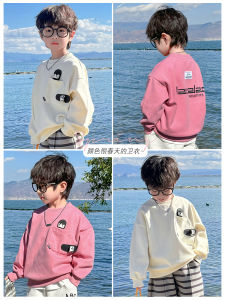 Boys Spring Autumn Long Sleeve Hoodie Casual Korean Style Childrens Clothing Soft Cotton Comfortable Fit Kids T-Shirt