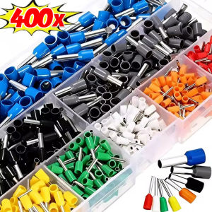 400Pcs Electrical Cable Connector Ferrules Cord End Insulated Wire Connectors VE Tubular Crimp Terminals Block Kits