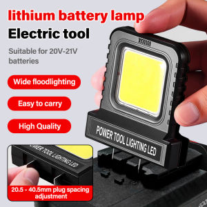 PINSEN High Quality Power Tool Parts LED Work Light socket size is adjustable and is suitable for all types of lithium batteries  20V-21V Li-ion Battery High Brightness Outdoor Searchlight Multifunctional LED lighting lamp