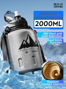 Titanium Thermal Vacuum Flask Portable Sports Water Bottle