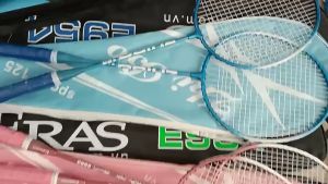 2X Badminton Racket Set Iron Alloy 2 Player Badminton Equipment