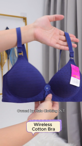 Women Bra Wireless Polka Dot Cotton [Lily Bra Shop]
