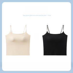miiow | Wireless Strap Vest Womens Integrated Padded Backless Seamless Summer Bra Underwear Base Layer Beautiful Back Top