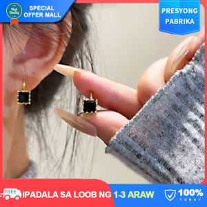 【Fashion】Korean Style New Drop Earrings Square Sugar Cube Design Charms Cubic Zirconia Gold Hook Dangler for Young Lady Fashion Jewelry Accessories