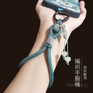 Short Phone Strap Woven Handheld Mobile Phone Camera Wristband Keychain Durable Nylon Thread Traditional Chinese Style