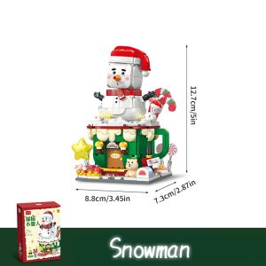 Christmas Swing Street View Series Building Blocks Snowman Sleigh Cupcake Assembly Model Bricks Childrens Toys Holiday Gifts