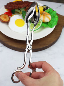 High-End Hotel Food Tongs Self-Service Restaurant 18/10 Stainless Steel Dish Tongs Bread Tongs Commercial Use BBQ Tools