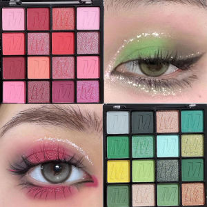16 Colors Eyeshadow Palette Bright Jam Matte Glitter Red Green Pink Eye Shadow Long Lasting Eye Shadow Makeup Cosmetics