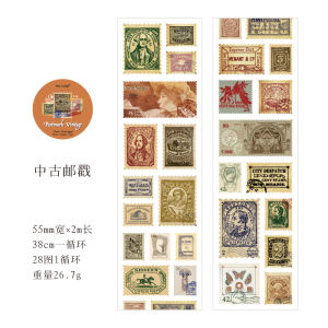 เทปสติกเกอร์ติดหนังสือบันทึกแบบย้อนยุคของ Natural Post Office ลายดอกไม้และพืช เทปตกแต่ง DIY สำหรับบันทึกข้อมูลแบบย้อนยุค