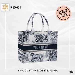 TOTEBAG TAS WANITA TOTEBAG WANITAMNK INITIAL / BISA CUSTOM NAMA