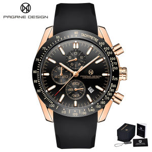 PAGRNE Design Fashion Mens Automatic Quartz Watch Top of the Line Sapphire Multi Functional Timing Waterproof 30M Leisure
