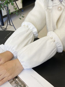 Tay Áo Ngắn Chống Thấm Nước Chống Bụi Bẩn Cho Trẻ Em Và Người Lớn Tay Áo Trắng Đơn Giản Cho Học Sinh Tay Áo Đầu Thu Đông