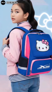 Ba Lô Học Sinh Tiểu Học Nữ Xbags Pretty XB3018 Cao Cấp Chống Nước Nhiều Ngăn Tiện Dụng Màu Xanh Hồng Đáng Yêu Dễ Thương!