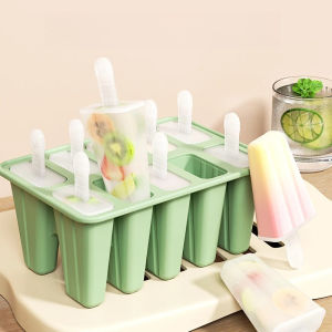 Popsicle Molds Silicone 10 Cavity Popsicle Trays FreezerHomemade Ice Cream MoldsLarge Ice Pop MakerReusable Ice Lolly Mould