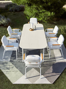 Outdoor Table And Chair Set Casual Rainproof Sunproof Three-piece Villa Courtyard Garden Small Tea Table Combination