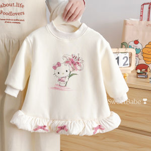 Winter Cartoon Hooded Thickened Bow Skirt