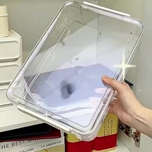 Hộp Đựng Tài Liệu Trong Suốt PET Hộp Đựng Giấy A4 Khay Đựng Hồ Sơ Để Bàn Hộp Đựng Thư Mục Văn Phòng Có Thể Xếp Chồng Lên Nhau Để Tiết Kiệm Không Gian