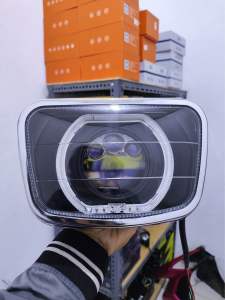 Lampu depan RX King oval set Biled 3inch AES UX3 Triple laser