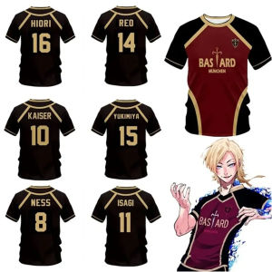 JERSEY ฟุตซอลรูปแบบ Vl Replika สีฟ้าล็อคอะนิเมะ Bastard มิวนิคฤดูร้อนผู้ชายและผู้หญิง 3Dt เสื้อสบายๆกีฬา T เสื้อด้านบน