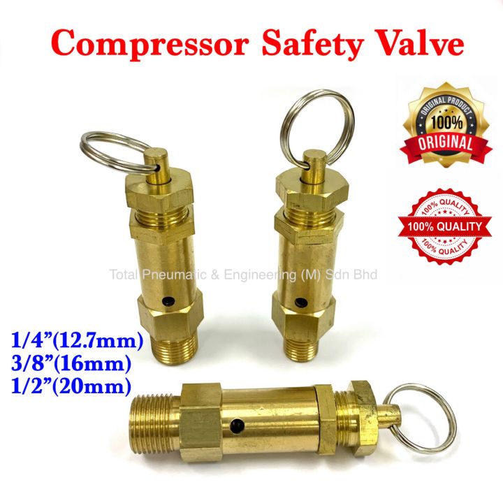 Compressor Safety Valve 1/4” 3/8” 1/2” Compressor Pressure Relief Valve