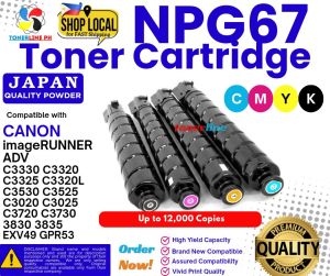 NPG67 Toner Cartridge Compatible with Canon IR C3320 C3325 C3330 C3520 C3525i C3530i C3020