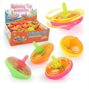5 Pack LED Flashing Mini Spinning Tops Multicolored with Gyroscope Kids Novelty Bulk Spin Toys Party Favors Gifts