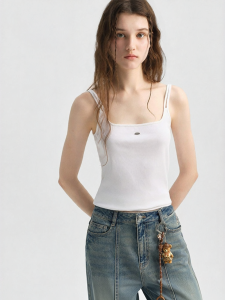 TEENIE WEENIE | Womens Cotton T-shirt Casual Workwear Ribbed U-Neck Camisole