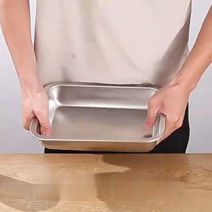 Nampan Stainless Persegi Baking Tray Tatakan Saji Anti Karat / Nampan Baki Loyang Kotak PH C1217