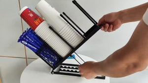 Removable metal Cup holder disposable Paper cup holder Milk tea shop coffee shop bar counter Cup storage rack Storage rack and cup holder