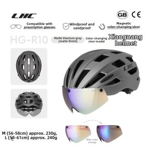 Day and Night Use Bicycle Helmet Magnetic Color Changing Visor