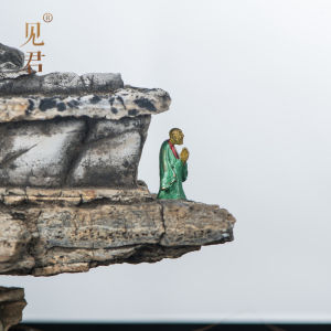 Brass Antiqued Little Doll Sand Table Bonsai Rockery Stone Landscaping Micro Landscape Decoration Macro Photography Accessories Small Ornaments