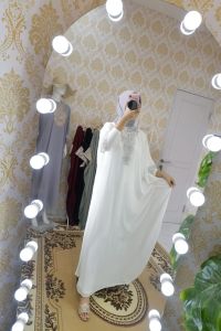 KAFTAN LEBARAN TERBARU 2024 FREE INER | DRESS WANITA MODERN | KAFTAN CERUTY BORDIR | KAFTAN JUMBO FIT LD 125 | BAJU LEBARAN TERBARU