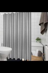 1Pc Gray Checkered Shower Curtain (with Hooks) Waterproof Bathroom Liner Easy to Clean Resistant to Soap Scum 71X71 Inches
