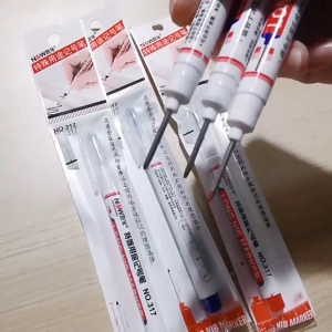 15pcs 3 colors 22MM Long Head Markers Bathroom Woodworking Decoration Multi-purpose Deep Hole Marker Pens Red Black Blue