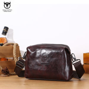 BULLCAPTAIN High-Quality Leather Bag Casual Sports 9.7-inch Large-Capacity Multi-Card Slot Business Shoulder Bag