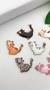 Cute Stretching Cat Keychain | Cartoon Cat Bag Charm Series 3