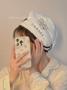 Fancy Camellia Hair-Drying Cap Female Super Water-Absorbing and Quick-Drying Student Shower Cap Adult Shampoo Coral Fleece Headcloth