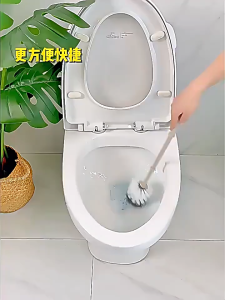 FYBEE Toilet Bowl Brush Disposable Toilet Brush Bathroom Toilet Cleaning Brush With Holder Toilet Bowl Cleaning Kit Cleaner Stain Remover Wall Mounted Long Handle 360° Revolving Replaceable Brush Head Scented Cleaner
