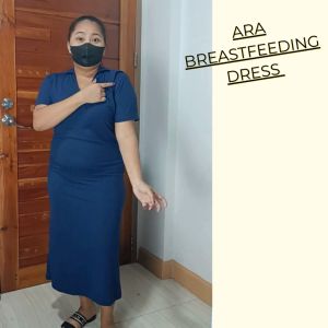 BEOSCLOSET  ARA Maternity Breastfeeding Dress FREESIZE FITS MEDIUM TO XL