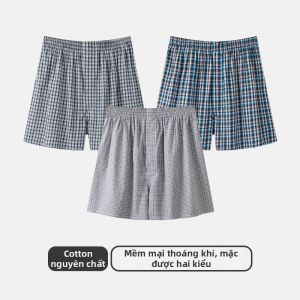 THREEGUN | Quần Short Nam Thoáng Khí Cotton Rộng Rãi