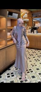 Elora Dress Satin Silk Premium Baju Fashion Wanita Kondangan Wisuda Couple Muslimah Gamis Lebaran Bridesmaid Wedding Pesta Slim Body Fit Kekinian Duyung Mermaid Terbaru
