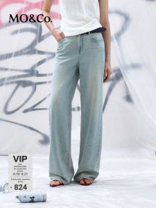 MO&Co. | Loose Floor-length Beaded Straight Leg Jeans